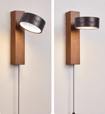 Vera Wall Sconce in Black Travertine and Walnut