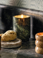 Verdant Stone Candle Holder – Sculptural Marble Table Accent