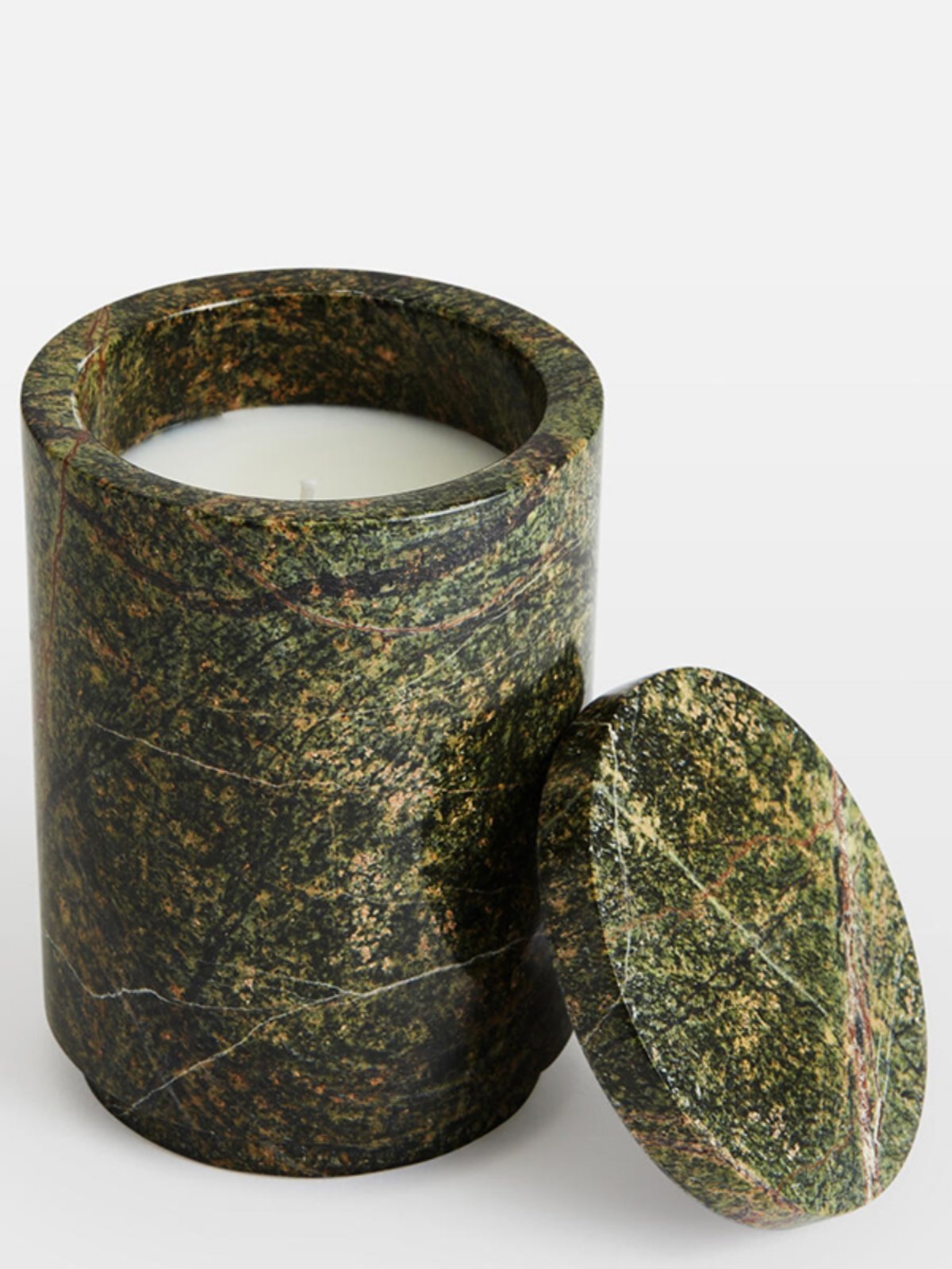 Verdant Stone Candle Holder – Sculptural Marble Table Accent