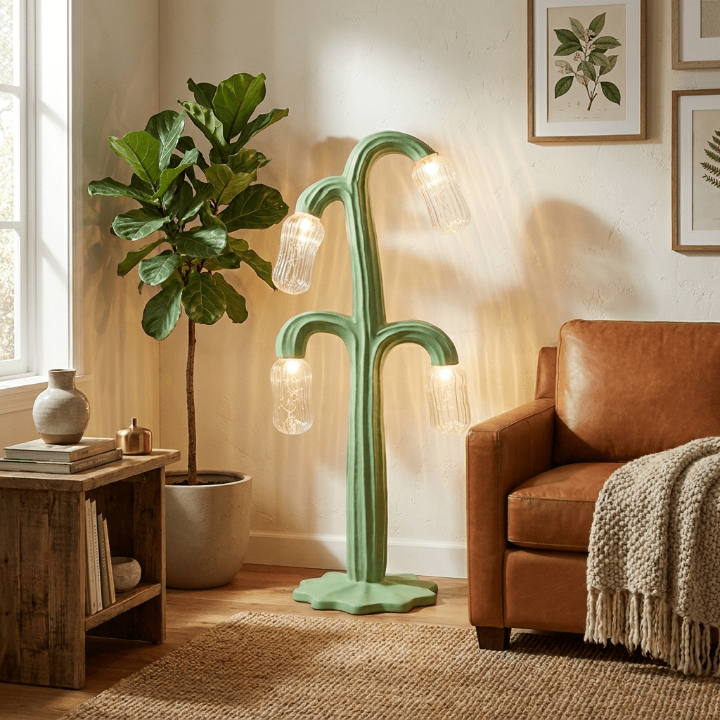 Verdant Bloom Floor Lamp – Modern Botanical Sculptural Lighting