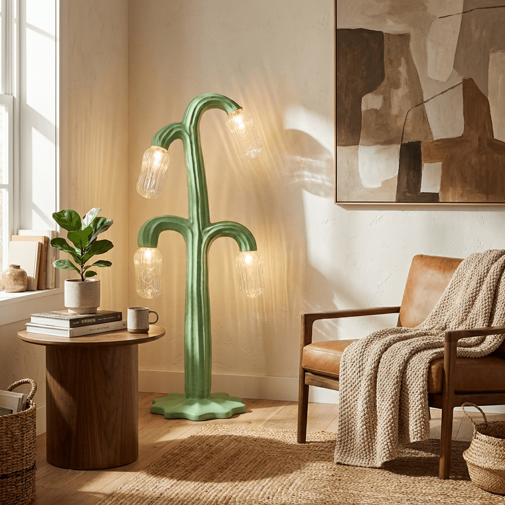Verdant Bloom Floor Lamp – Modern Botanical Sculptural Lighting