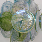 Verdant Bloom Modern Glass Chandelier with Green Discs
