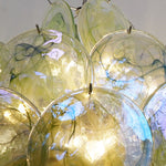Verdant Bloom Modern Glass Chandelier with Green Discs