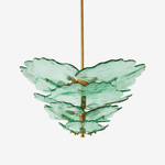 Verdant Petal Glass Chandelier in Brass for Dining Room and Living Room