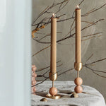 Verdant Sphere Candle Holder — Sculptural Brass & Marble Table Accent
