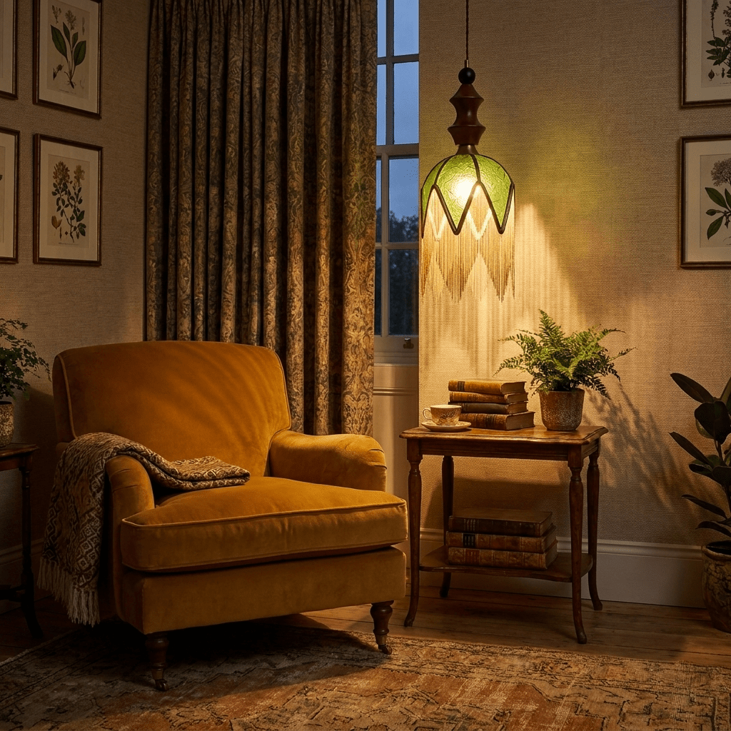 Verdant Tassel Pendant Light – Art Deco Glass & Brass Pendant for Dining Room