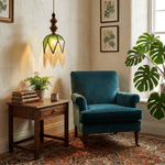 Verdant Tassel Pendant Light – Art Deco Glass & Brass Pendant for Dining Room