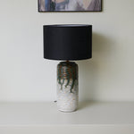 Verde Drip Ceramic Table Lamp with Black Linen Shade