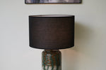 Verde Drip Ceramic Table Lamp with Black Linen Shade