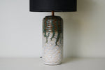 Verde Drip Ceramic Table Lamp with Black Linen Shade