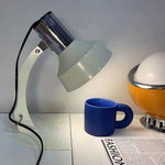 Fish Tail Arch Table Lamp with Adjustable Shade in Chrome and Vibrant Finishes