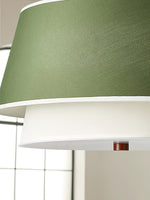 Verdura Double-Layer Fabric Drum Pendant Light for Dining and Living Spaces