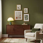 Verdura Dome Table Lamp with Marble Base and Green Glass Accent