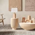 Verdura Travertine Table Lamp – Sculpted Natural Stone Accent Light
