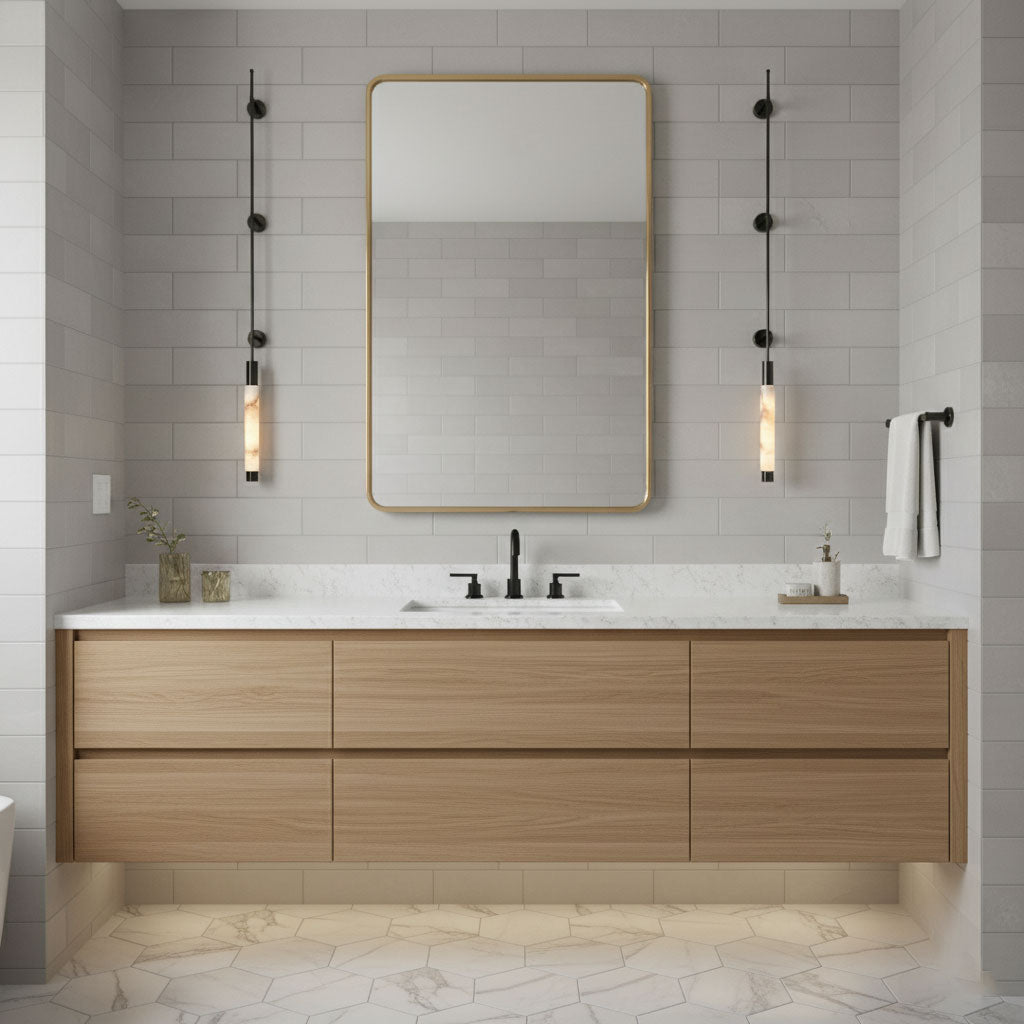 Verita Alabaster LED Wall Sconce in Brass Finish for Modern Interiors