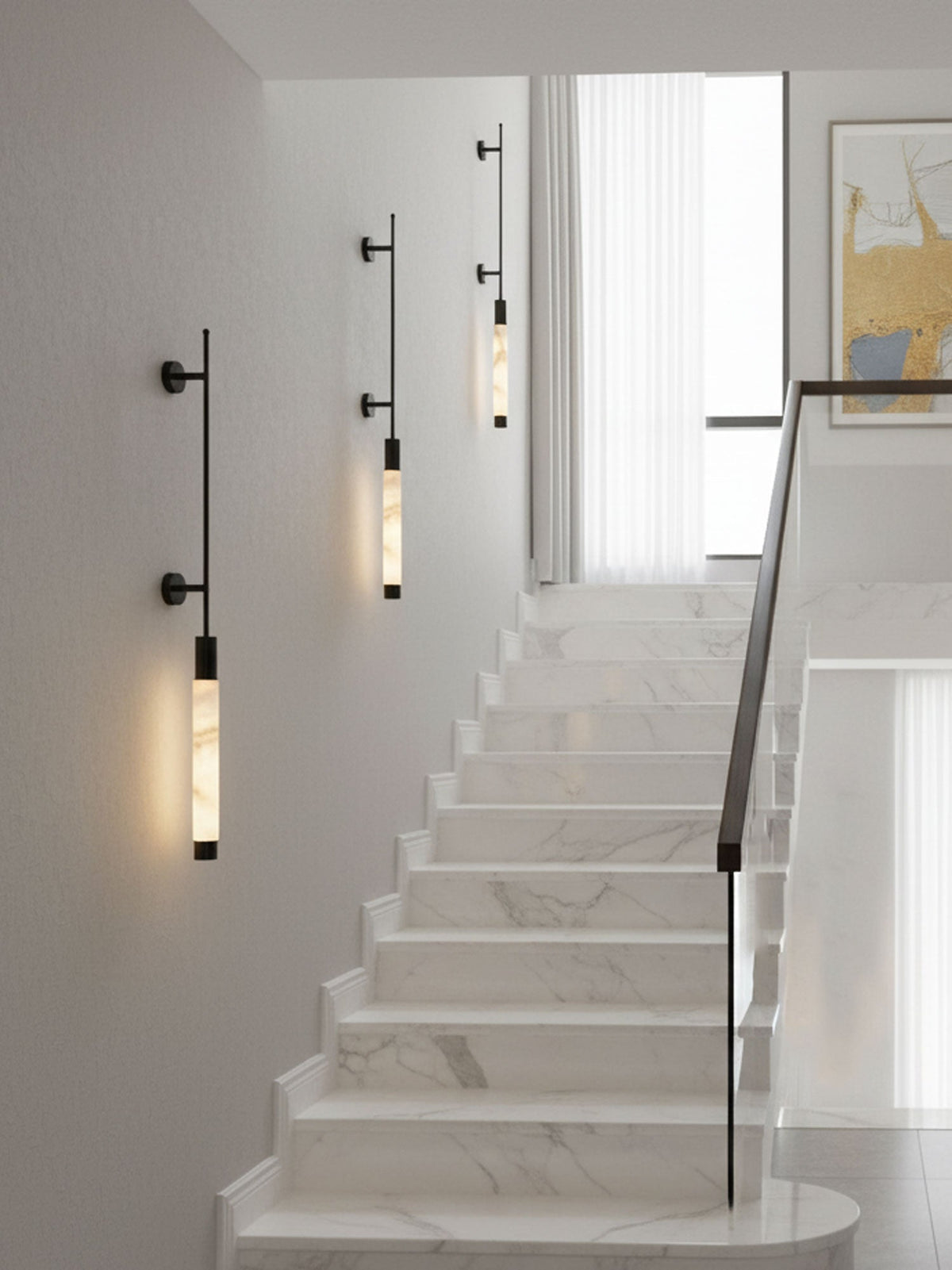 Verita Alabaster LED Wall Sconce in Brass Finish for Modern Interiors