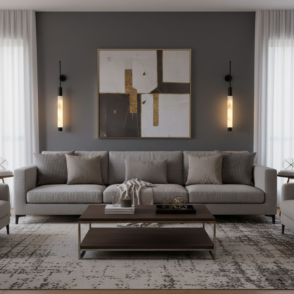Verita Alabaster LED Wall Sconce in Brass Finish for Modern Interiors