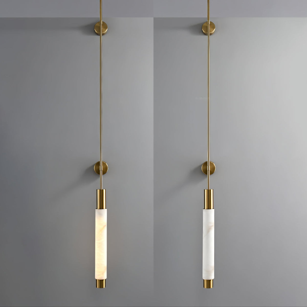 Verita Alabaster LED Wall Sconce in Brass Finish for Modern Interiors