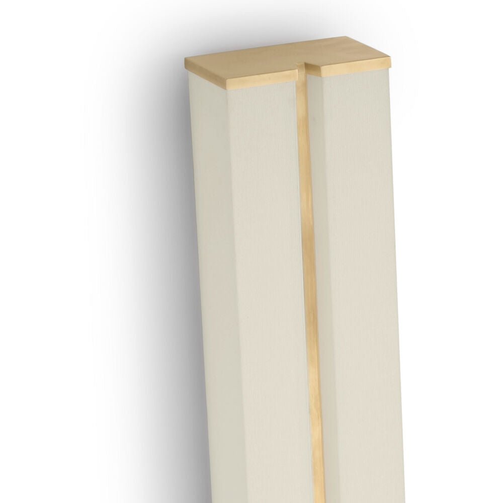 Columnar Fabric Wall Sconce with Gold Accents – Modern LED Lighting