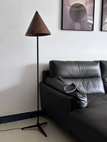 Vero Sculptural Wood Floor Lamp with Tripod Base
