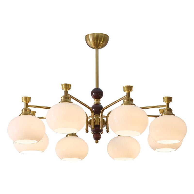 Verona Halo Modern Gold Chandelier with Frosted Glass Globes