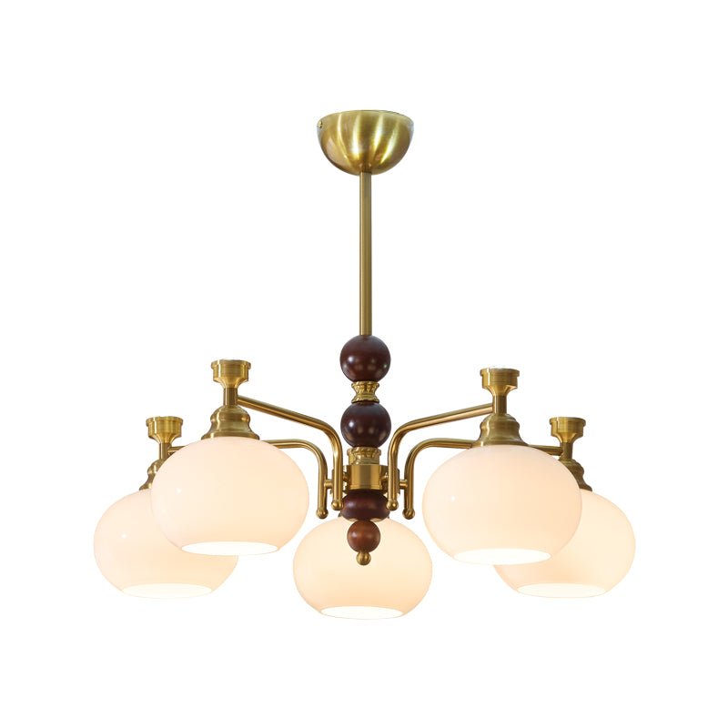Verona Halo Modern Gold Chandelier with Frosted Glass Globes