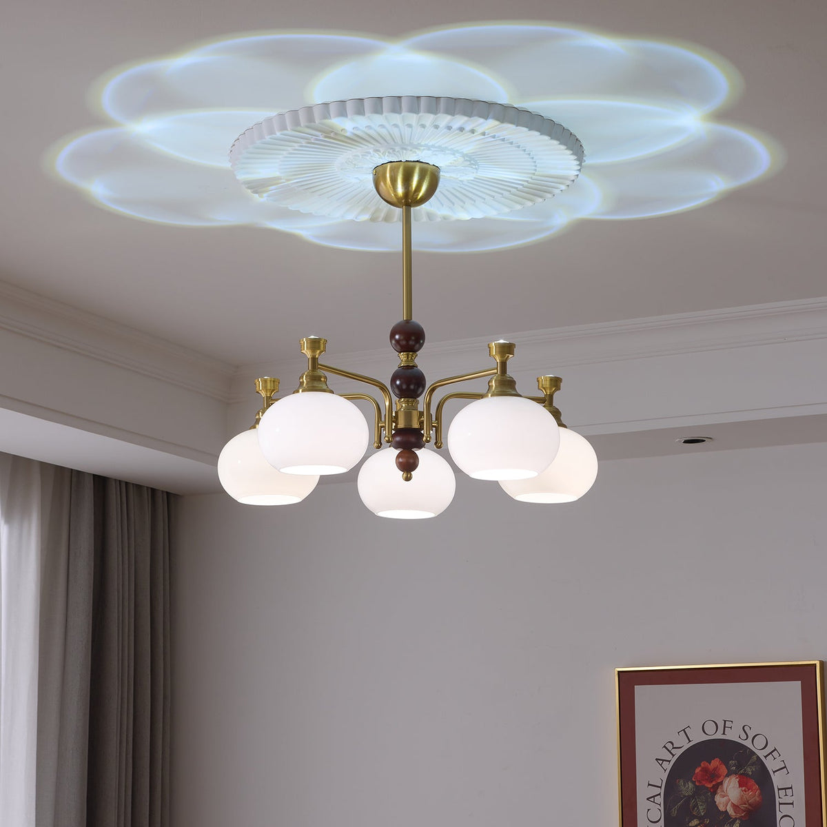 Verona Halo Modern Gold Chandelier with Frosted Glass Globes