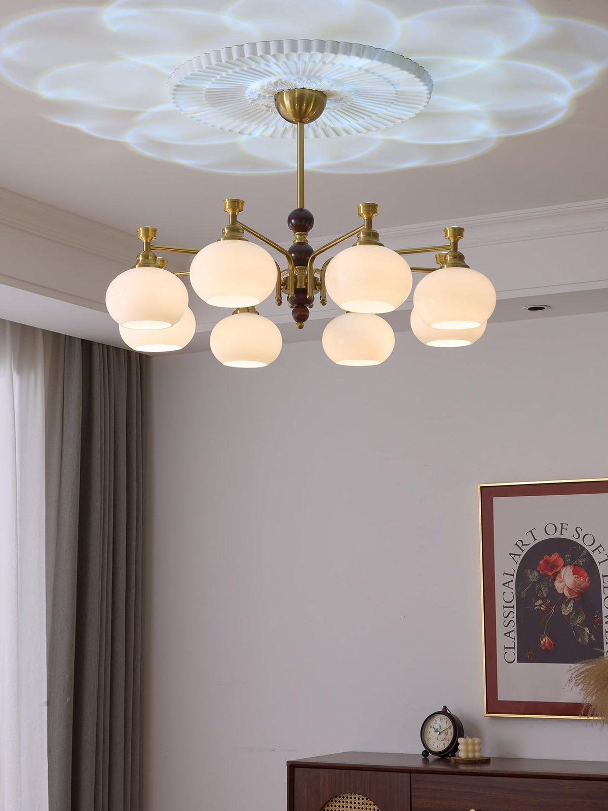 Verona Halo Modern Gold Chandelier with Frosted Glass Globes