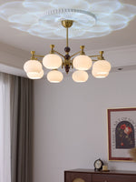 Verona Halo Modern Gold Chandelier with Frosted Glass Globes