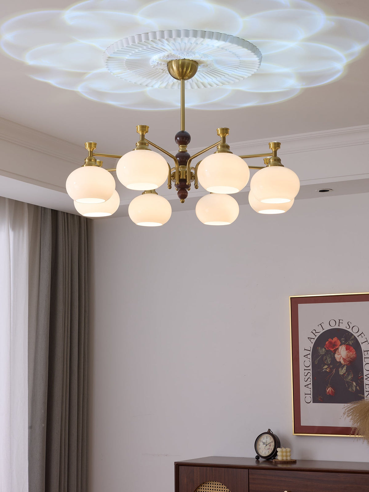 Verona Halo Modern Gold Chandelier with Frosted Glass Globes