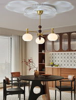 Verona Halo Modern Gold Chandelier with Frosted Glass Globes