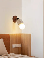 Versa Stone Adjustable Wall Sconce in Travertine and Wood