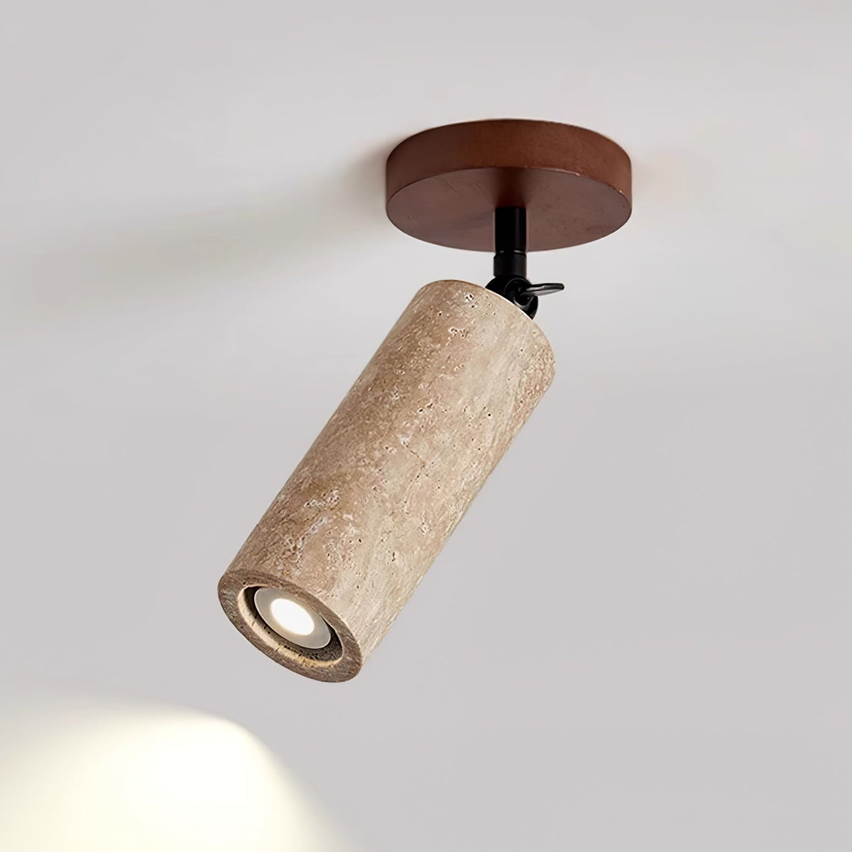 Versa Stone Adjustable Wall Sconce in Travertine and Wood