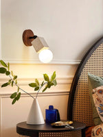 Versa Stone Adjustable Wall Sconce in Travertine and Wood