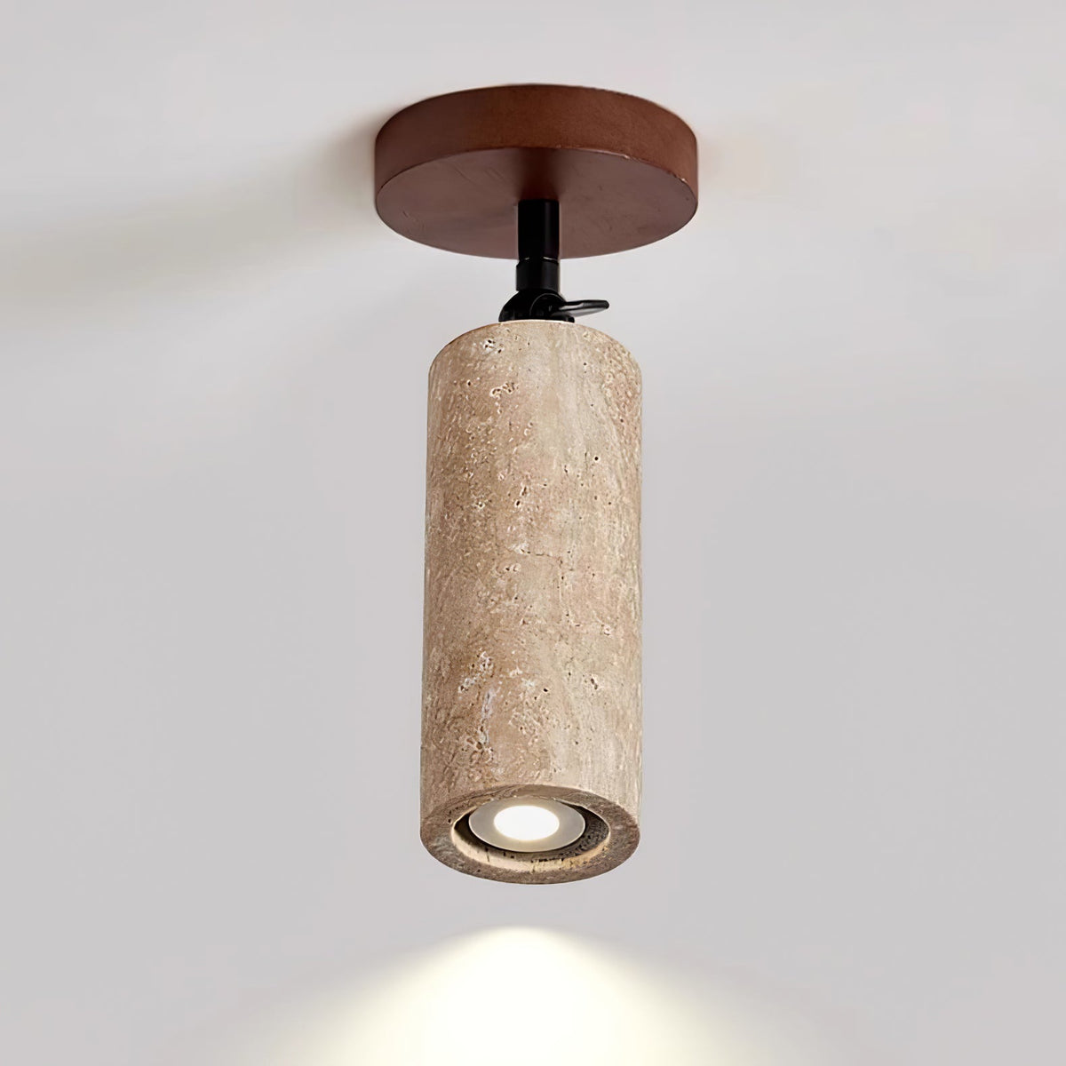 Versa Stone Adjustable Wall Sconce in Travertine and Wood