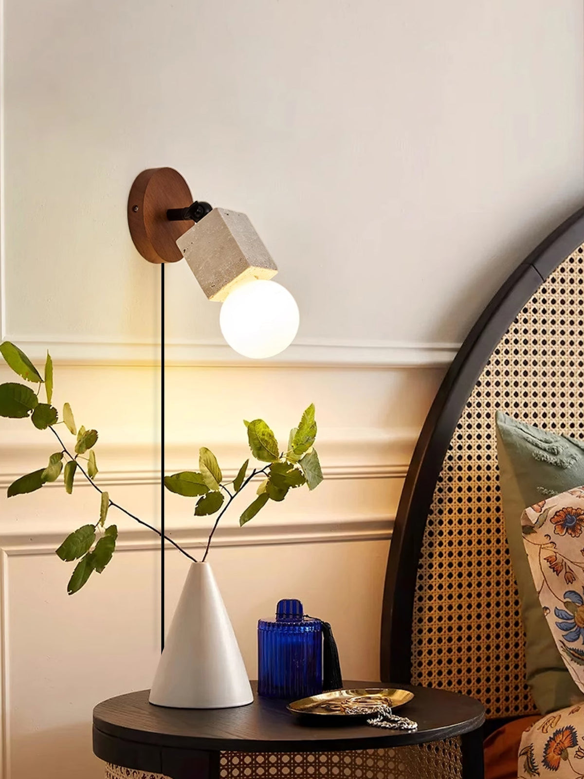 Versa Stone Adjustable Plug In Wall Light