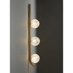 Vertical Balls Bar Wall Sconce in Gold with Clear Glass Globes