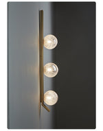 Vertical Balls Bar Wall Sconce in Gold with Clear Glass Globes