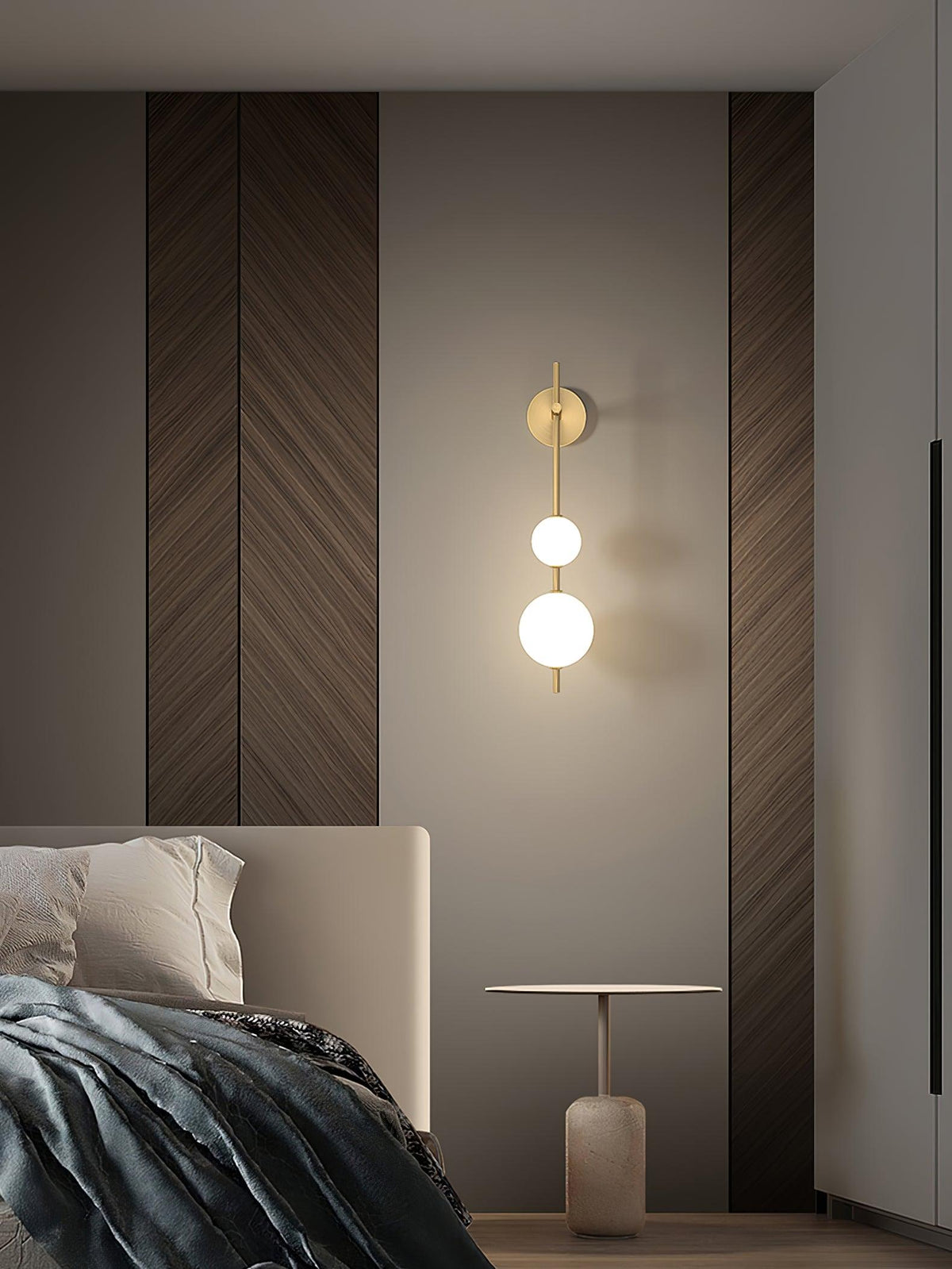 Vertical Globe Plug In Wall Lamp