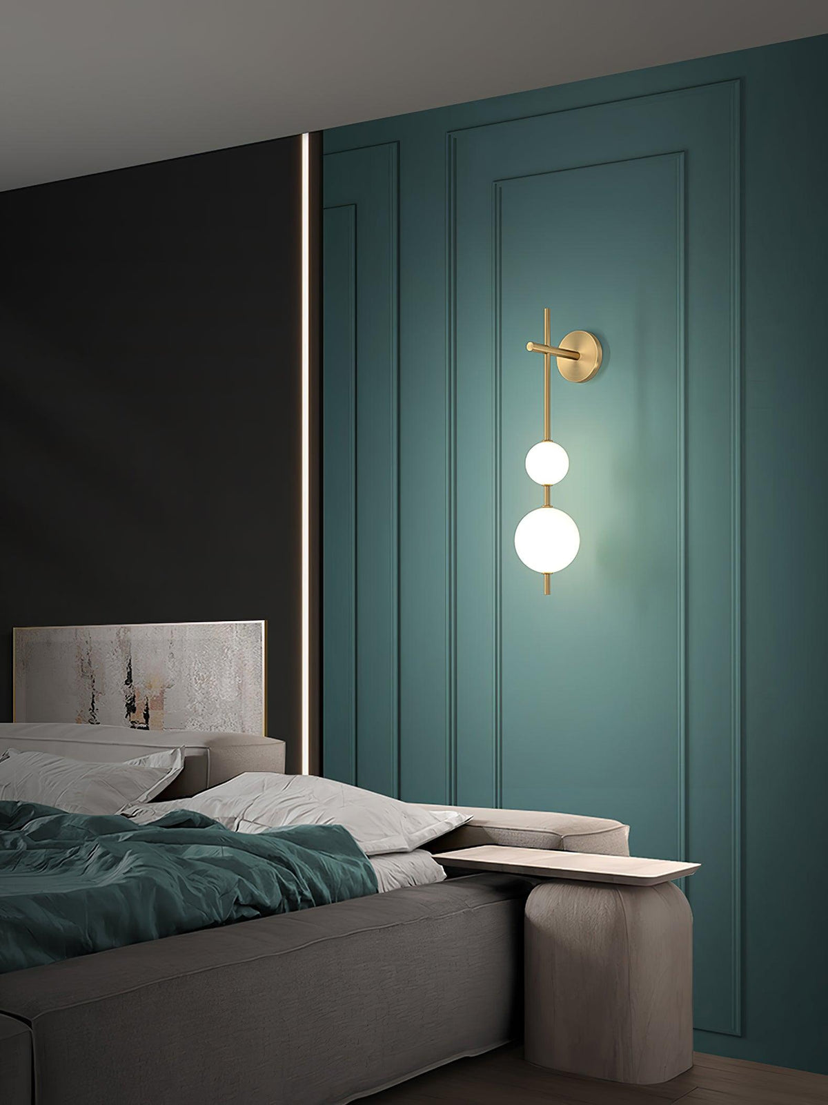 Vertical Globe Plug In Wall Lamp