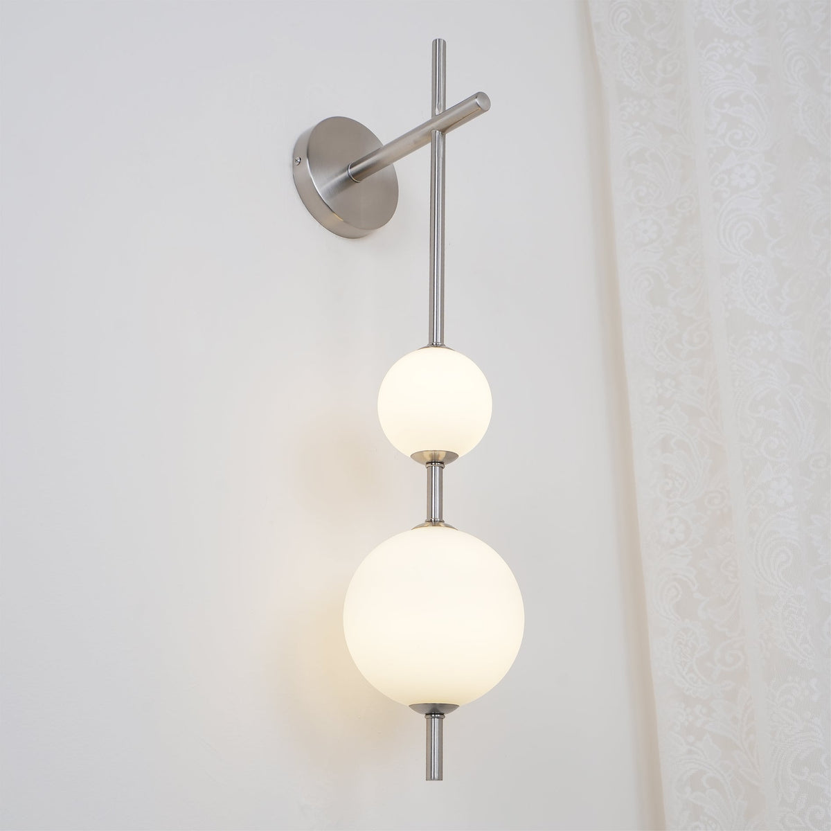 Vertical Globe Plug In Wall Lamp