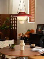 Vespara Pendant Light – Mid-Century Brass & Opaline Glass
