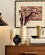Vetra Noir Marble Vase – Sculptural Black Marble Decor with Gold Veining