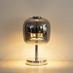 Avolar Smoked Glass LED Table Lamp with Chrome Base