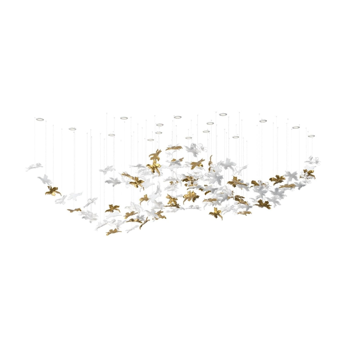 Vine Chandelier — Handblown Crystal LED Pendant Light in Bronze Finish