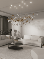 Vine Chandelier — Handblown Crystal LED Pendant Light in Bronze Finish