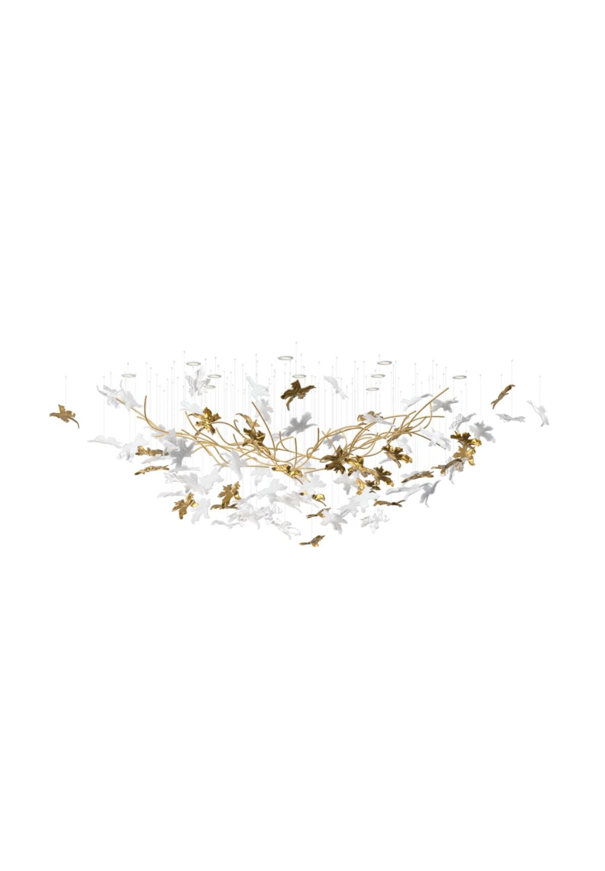 Vine Chandelier — Handblown Crystal LED Pendant Light in Bronze Finish