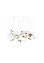 Vine Chandelier — Handblown Crystal LED Pendant Light in Bronze Finish