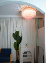 Vintage Murano Pink Glass Ceiling Light
