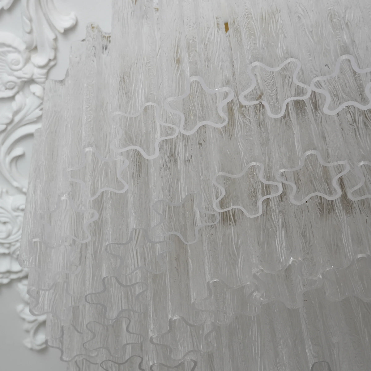 Vintage Murano Transparent Glass Ceiling Light